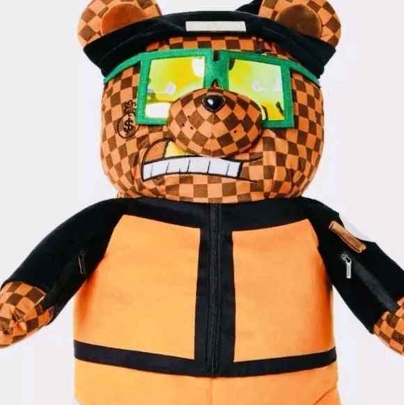 Sprayground Anime Naruto Bear Backpack 24 Inch Orange Limited Edition Dead Stock